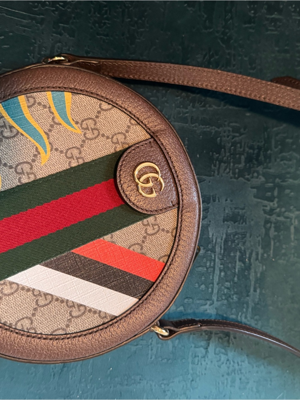 Gucci Beige and Brown Interior Pouch with Gold Zip